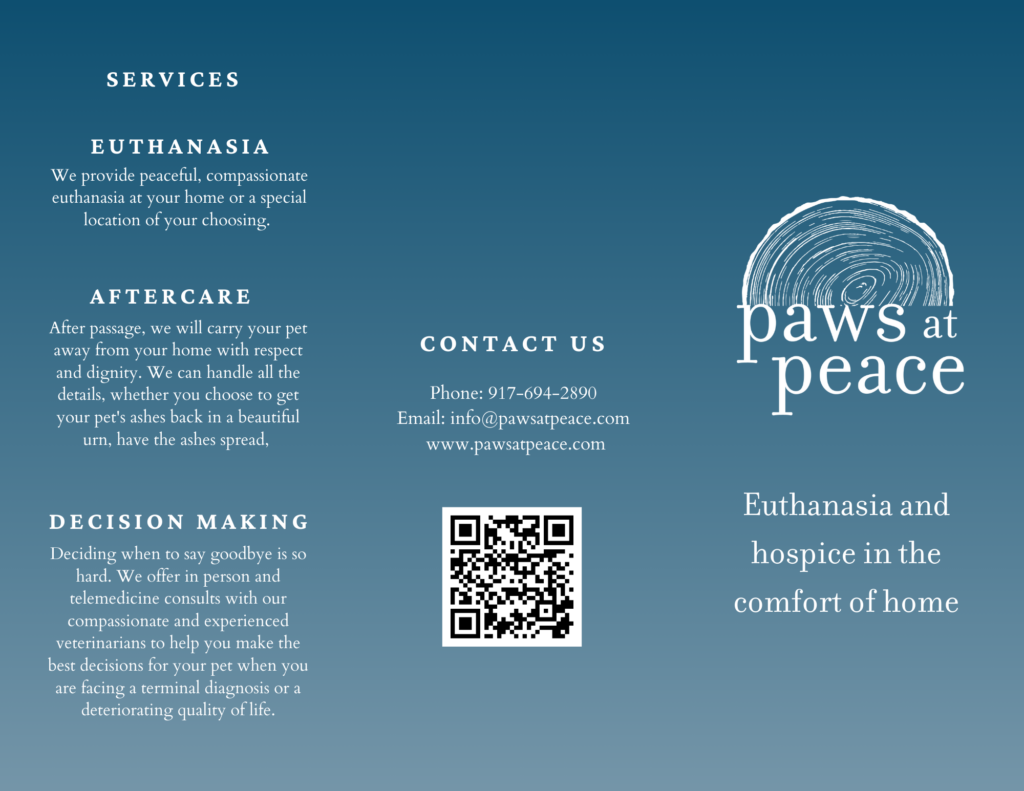At-home euthanasia services information card
